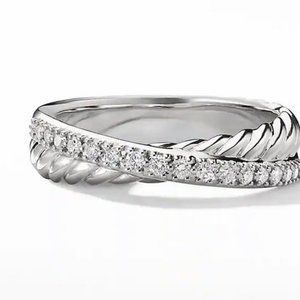 David Yurman Crossover Ring with diamonds - Size 8